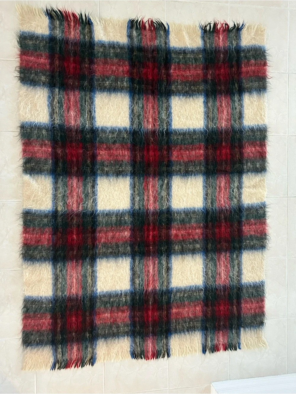 Vintage Andrew Stewart Scotland 70% Mohair Wool Dress Stewart Tartan Blanket